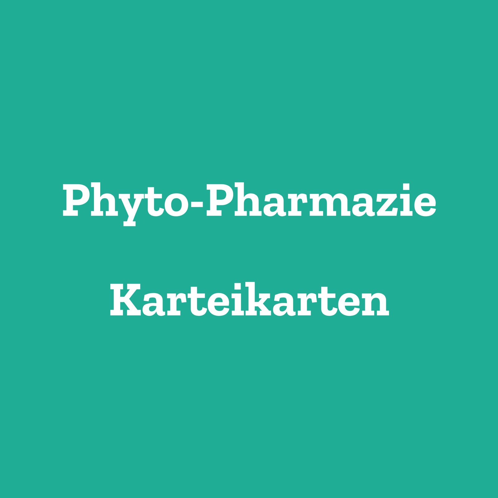 Phyto-Pharmazie Karteikarten