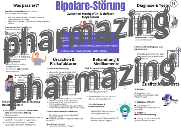 Bipolare-Störung-Lernposter – Vorschau in reduzierter Qualität mit Wasserzeichen als Kopierschutz. Die Originaldatei ist selbstverständlich in hoher Auflösung und ohne Wasserzeichen verfügbar!