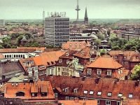 Dächer von Münster, grauer Himmel