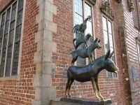 Bremer Stadtmusikanten, Statue schwarz, Tierskulptur
