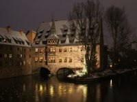 Nürnberg, Winter, Schloss, nachts